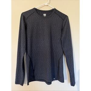 REI Heathered Black/Charcoal Gray Outdoor Base‎ Layer Active Shirt Womens Medium
